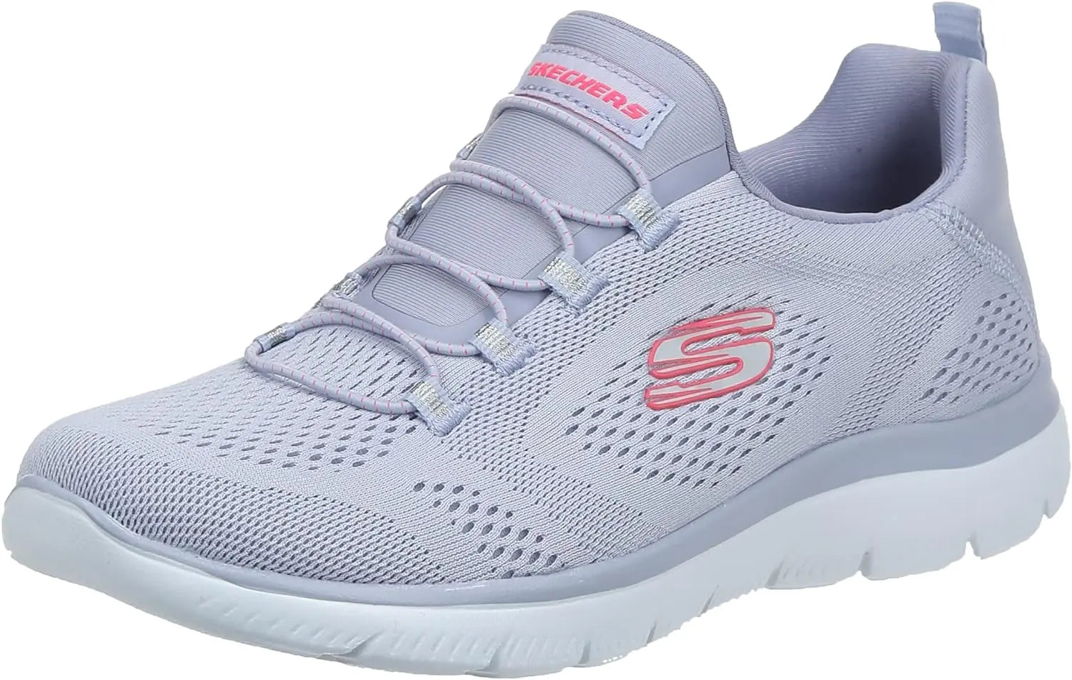 وصف: حذاء نسائي من ماركة سعودي غراي والوردي للجري، Skechers SUMITS Perfect Views womens SHOES.
