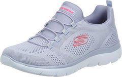 وصف: حذاء نسائي من ماركة سعودي غراي والوردي للجري، Skechers SUMITS Perfect Views womens SHOES.