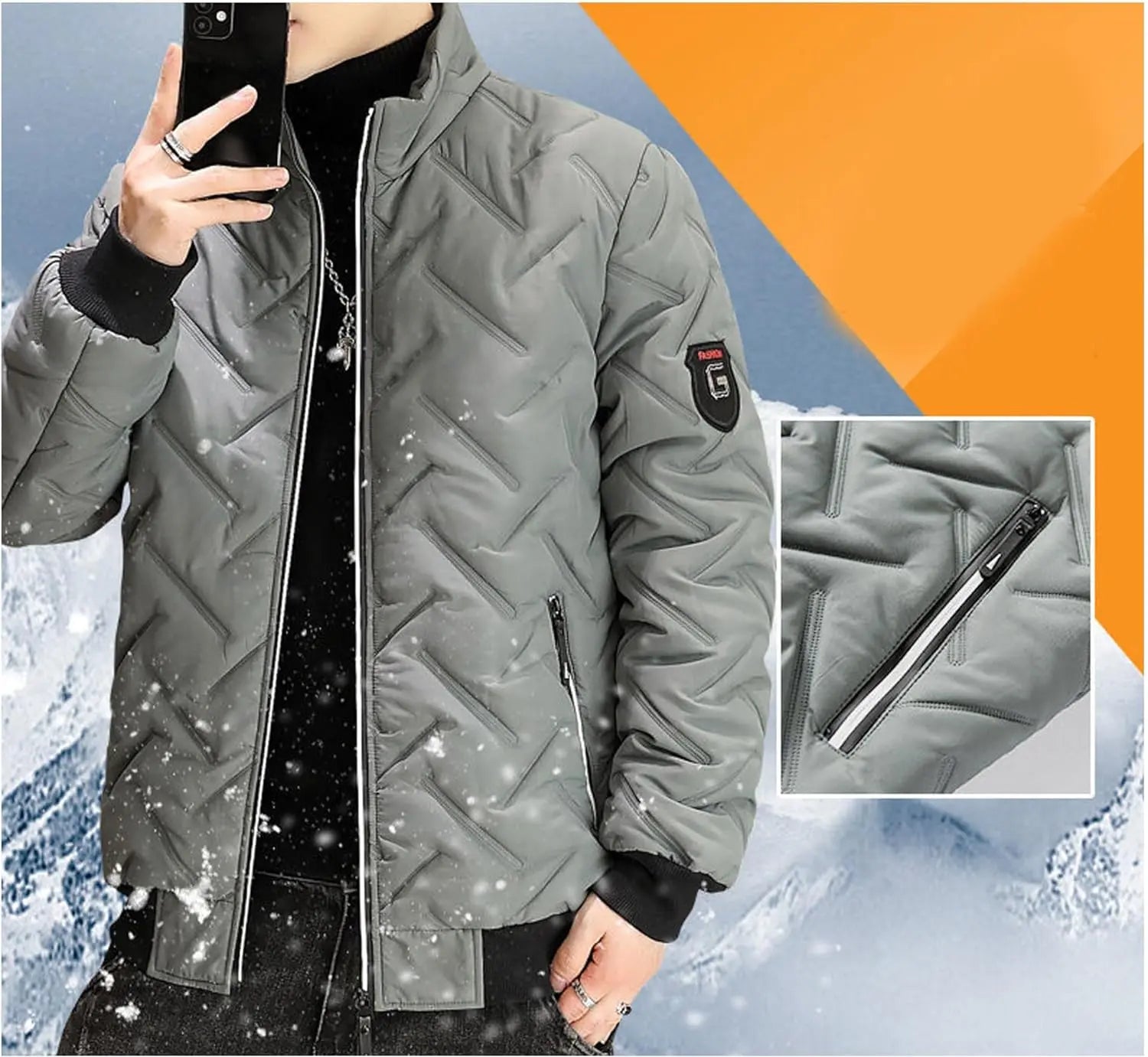 Legou Mens Jacket Light Down Cotton Winter Warm Jacket SAUDI SHARK | براند سعودي