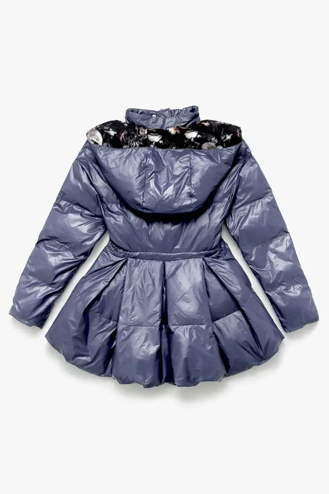 Pearl Peplum Puffer Jacket - Navy POPFLEX®