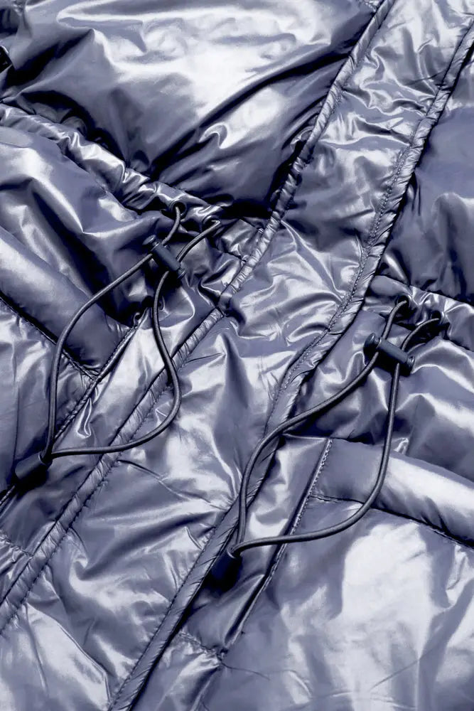 Pearl Peplum Puffer Jacket - Navy POPFLEX®