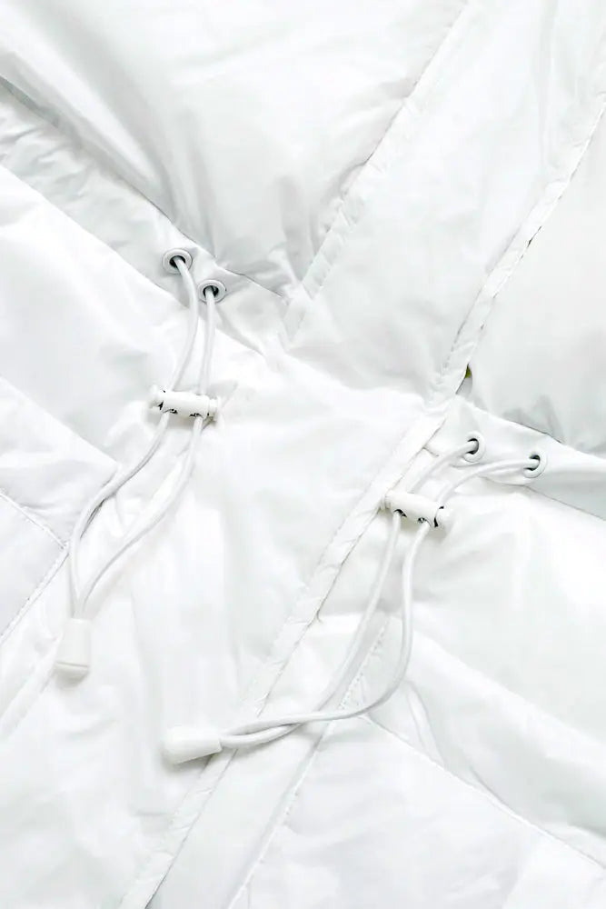Pearl Peplum Puffer Jacket - White POPFLEX®