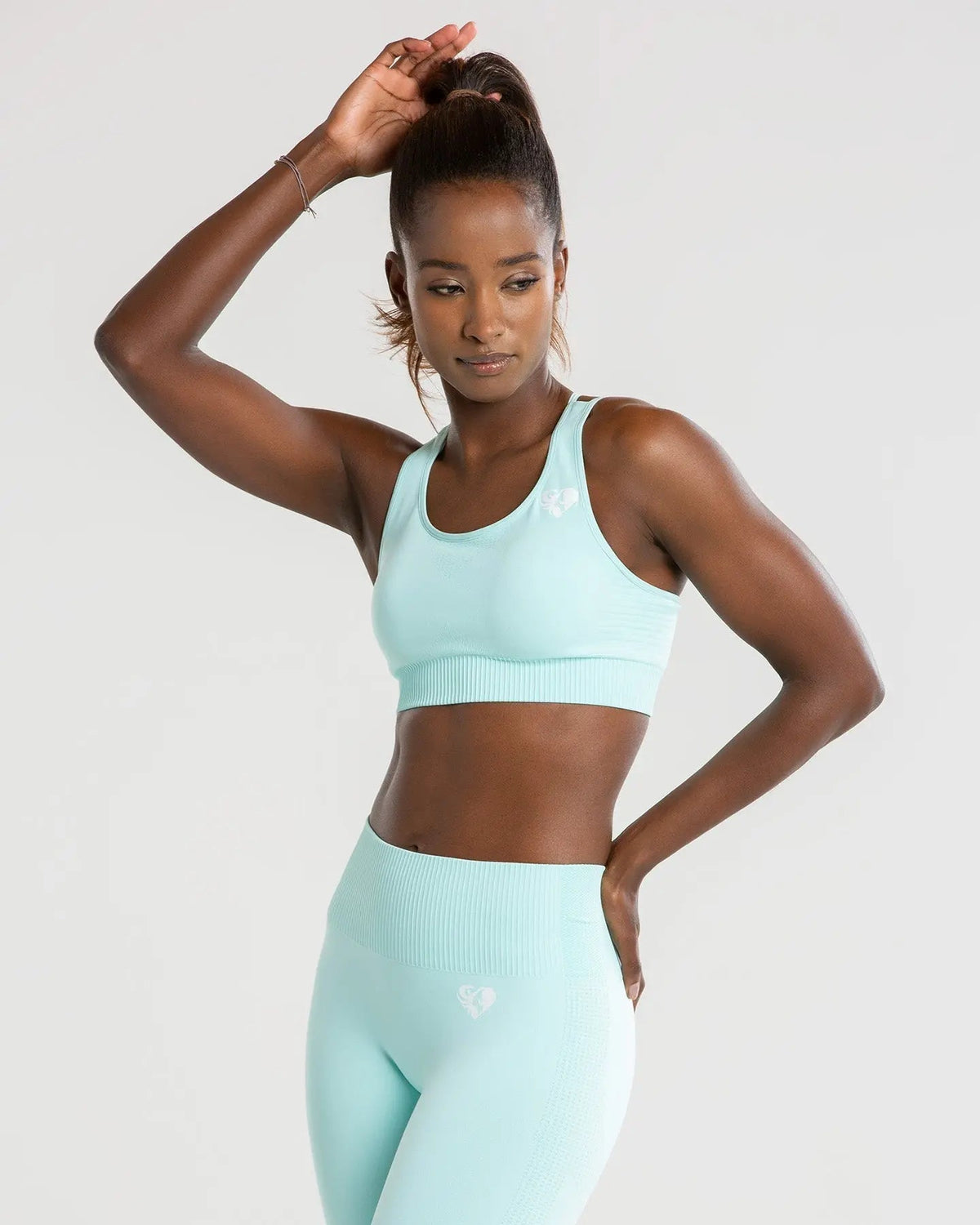 Power Seamless Sports Bra | Bleached Aqua WOMEN'S BEST