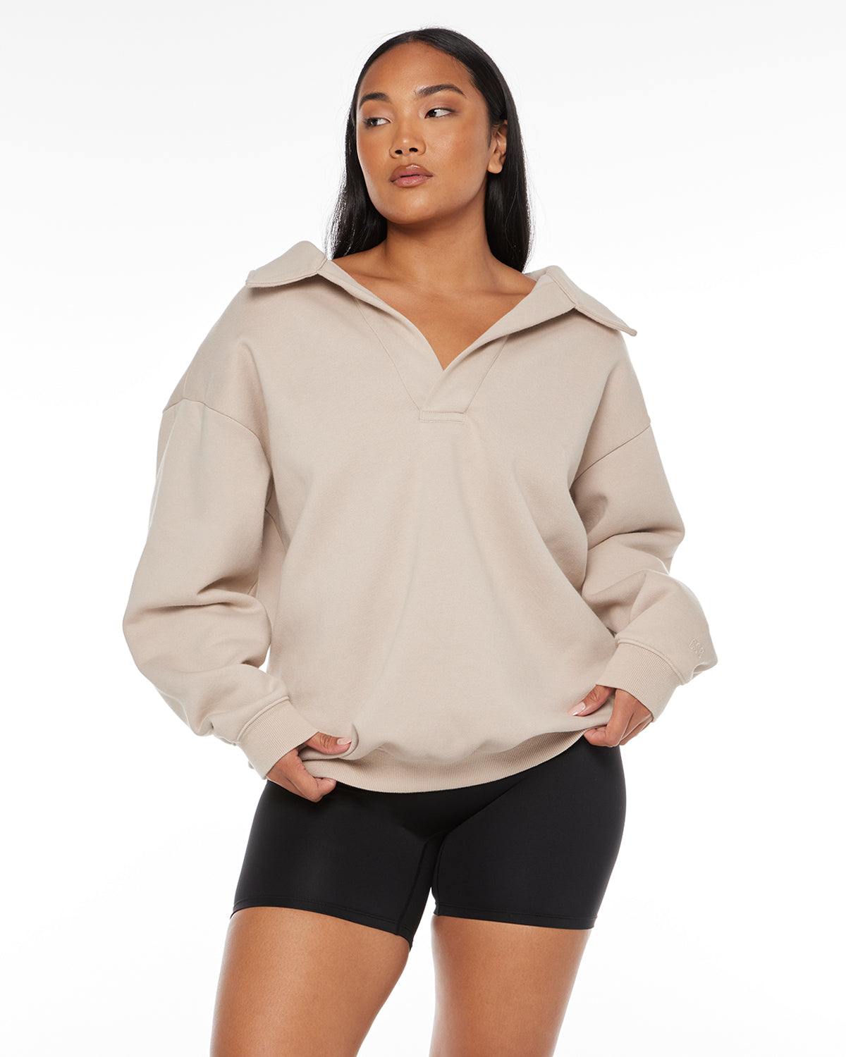 Oversized Collar Sweatshirt | Fawn Crop Shop Boutique