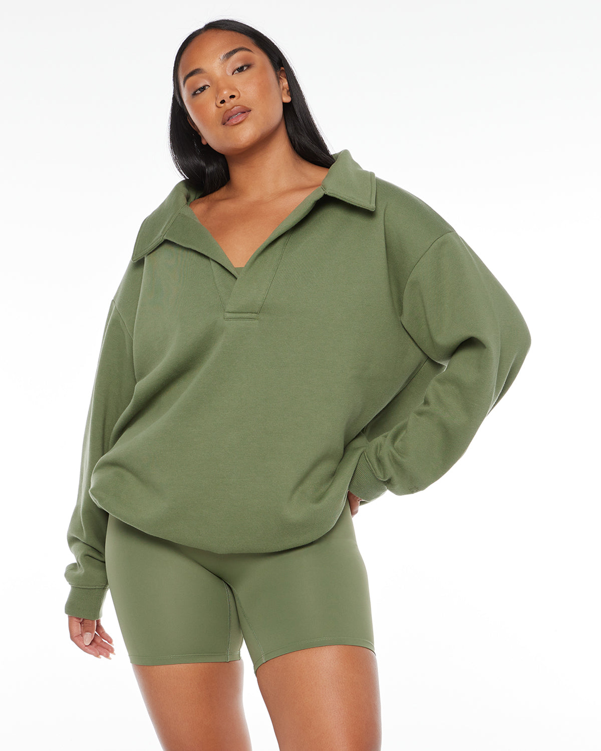 Oversized Collar Sweatshirt | Clover Crop Shop Boutique