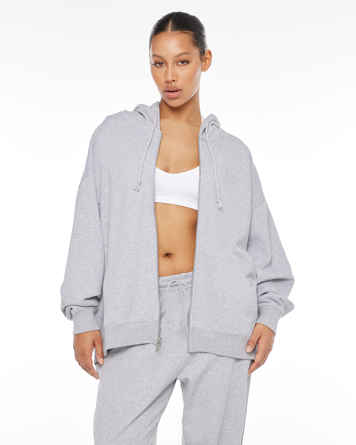 Boyfriend Zip Hoodie | Soul Marl Crop Shop Boutique