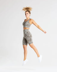 Camo Seamless Cycling Shorts | Green WOMEN'S BEST
