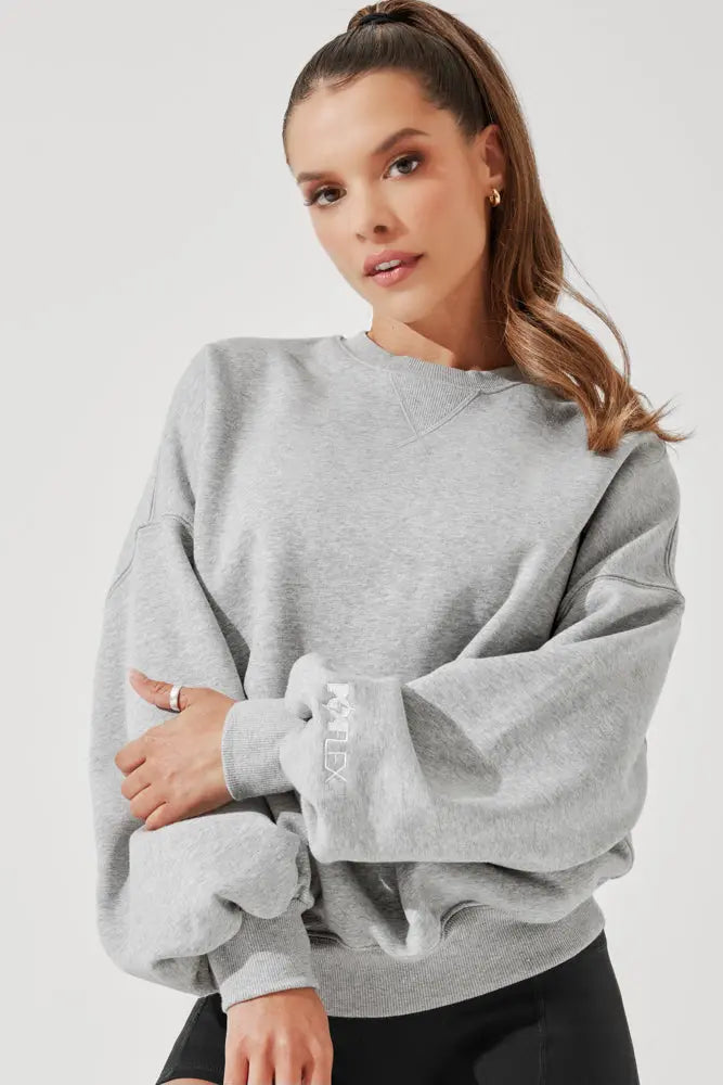 Cloud Crewneck Sweater - Heather Grey POPFLEX®