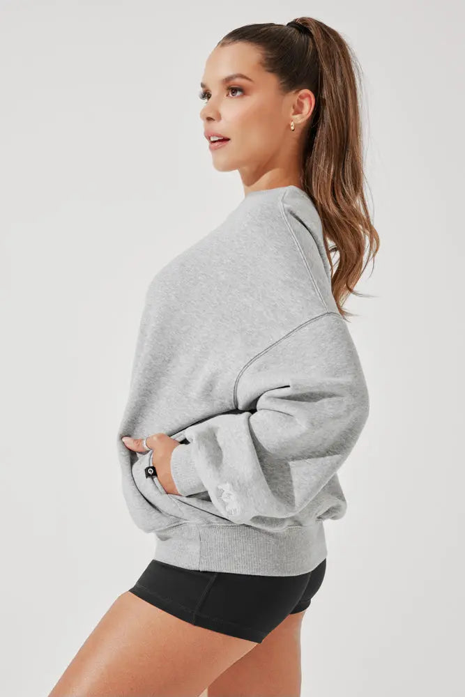 Cloud Crewneck Sweater - Heather Grey POPFLEX®