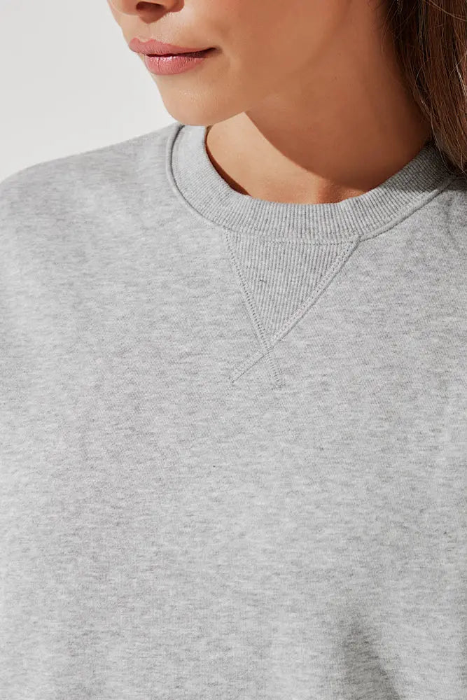Cloud Crewneck Sweater - Heather Grey POPFLEX®