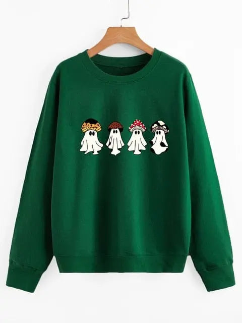 Mushroom Ghost Club Pullover Sweatshirt Modavivo