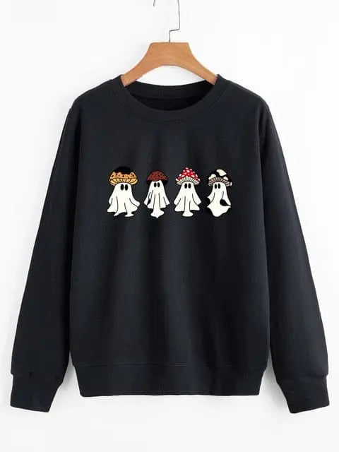 Mushroom Ghost Club Pullover Sweatshirt Modavivo
