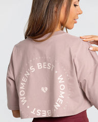 Comfort Oversized Cropped Short Sleeve T-Shirt | Taupe WOMEN'S BEST