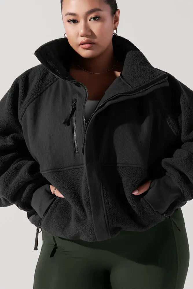 Find Your Inner Fleece Jacket - Charcoal POPFLEX®