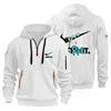 Men's Hoodie Hooded Sweatshirt with Zipper Multi Pocket Pullover Men's Sports and Leisure Jacket