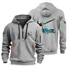 Men's Hoodie Hooded Sweatshirt with Zipper Multi Pocket Pullover Men's Sports and Leisure Jacket