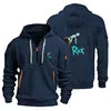 Men's Hoodie Hooded Sweatshirt with Zipper Multi Pocket Pullover Men's Sports and Leisure Jacket