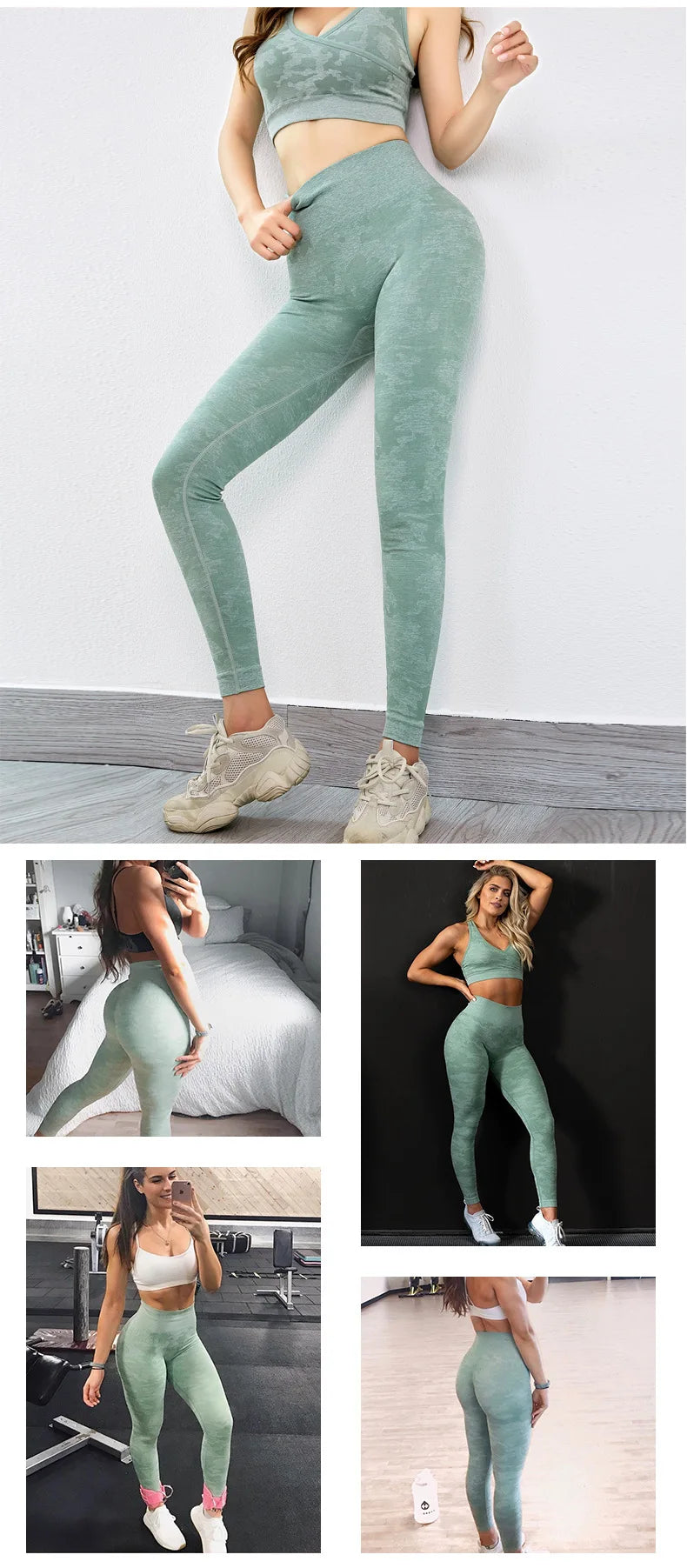 Tie Dyeing Seamless Yoga Set Gym Fitness Two Piece Set Women Clothing Sexy Back Crop Top High Waist Workout Leggings Sportswear