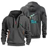 Men's Hoodie Hooded Sweatshirt with Zipper Multi Pocket Pullover Men's Sports and Leisure Jacket