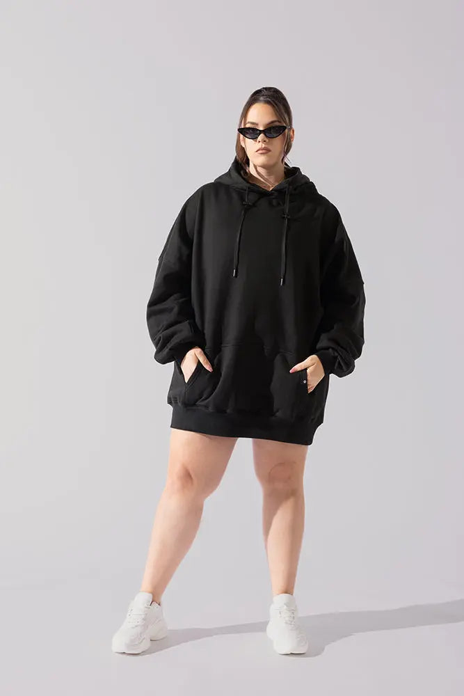 Long Cloud Hoodie - Black POPFLEX®