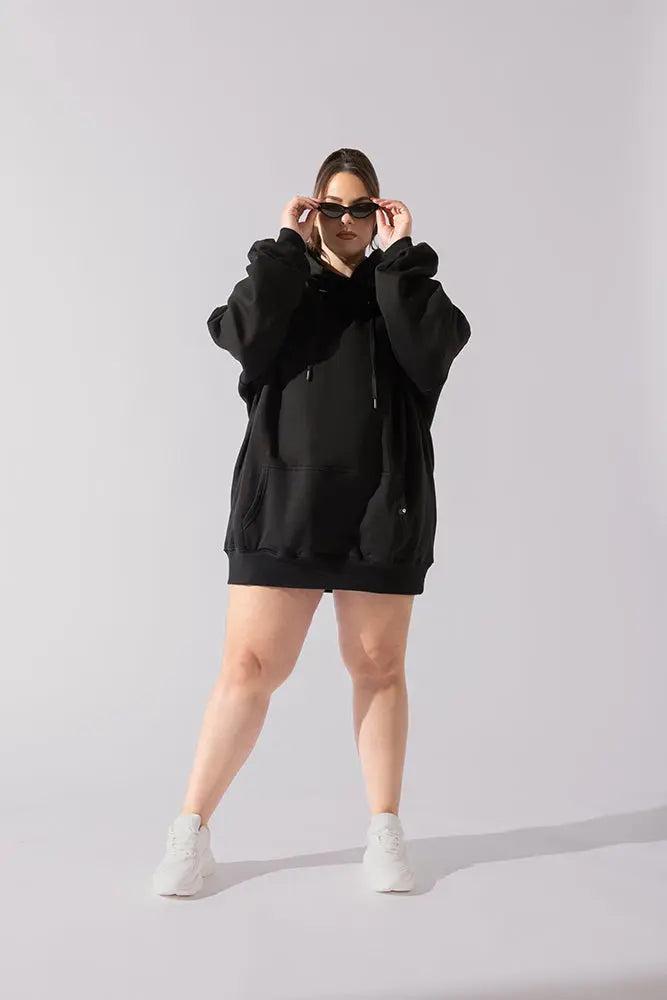 Long Cloud Hoodie - Black POPFLEX®
