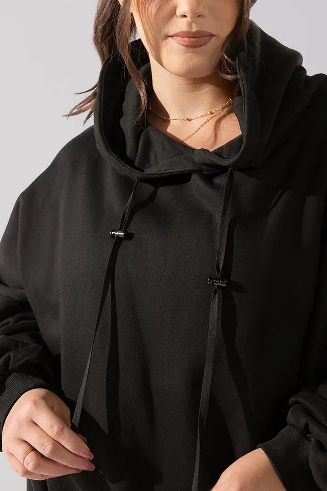 Long Cloud Hoodie - Black POPFLEX®