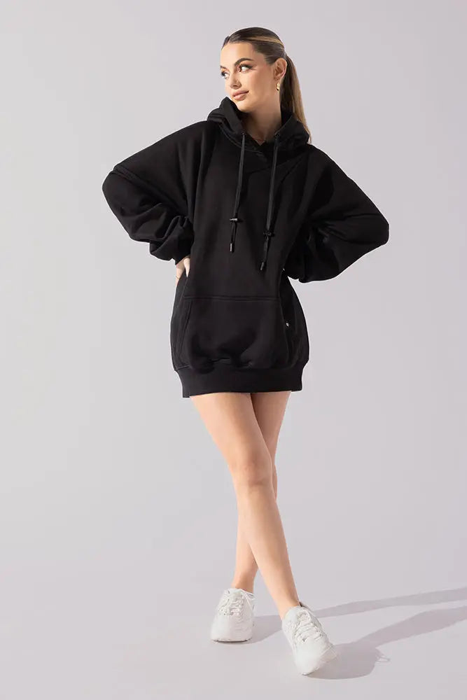 Long Cloud Hoodie - Black POPFLEX®