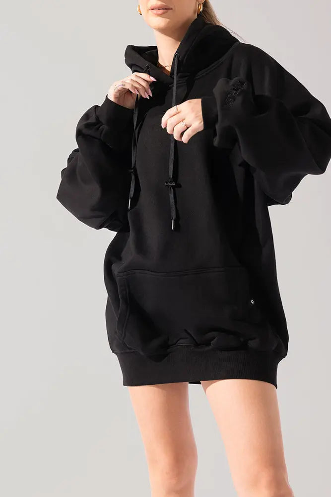 Long Cloud Hoodie - Black POPFLEX®