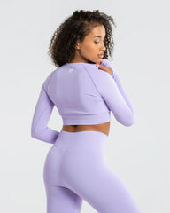 Power Seamless Long Sleeve Crop Top | Lilac WOMEN'S BEST