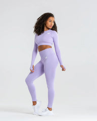 Power Seamless Long Sleeve Crop Top | Lilac WOMEN'S BEST