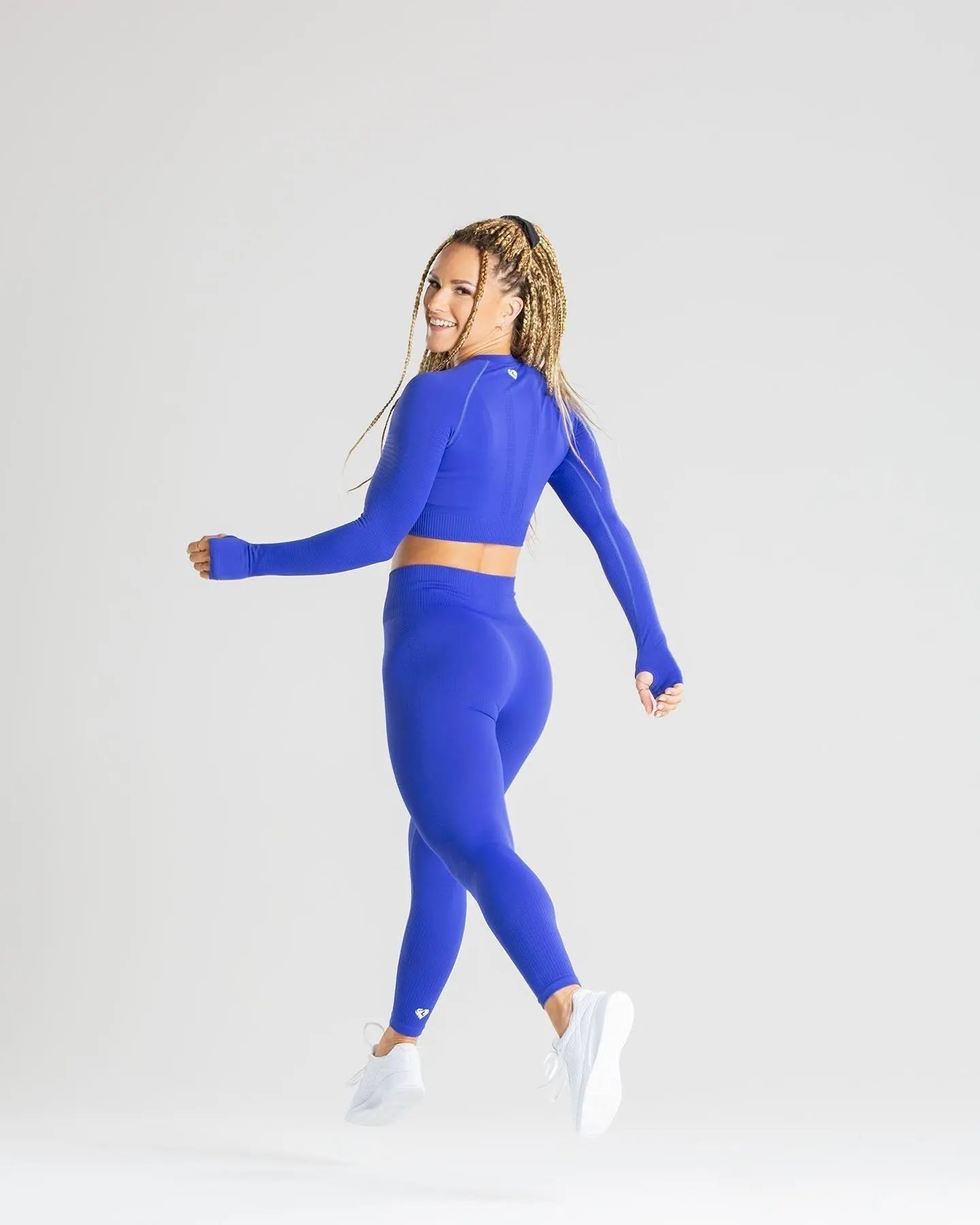 Power Seamless Long Sleeve Crop Top | Royal Blue WOMEN'S BEST