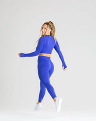 Power Seamless Long Sleeve Crop Top | Royal Blue WOMEN'S BEST
