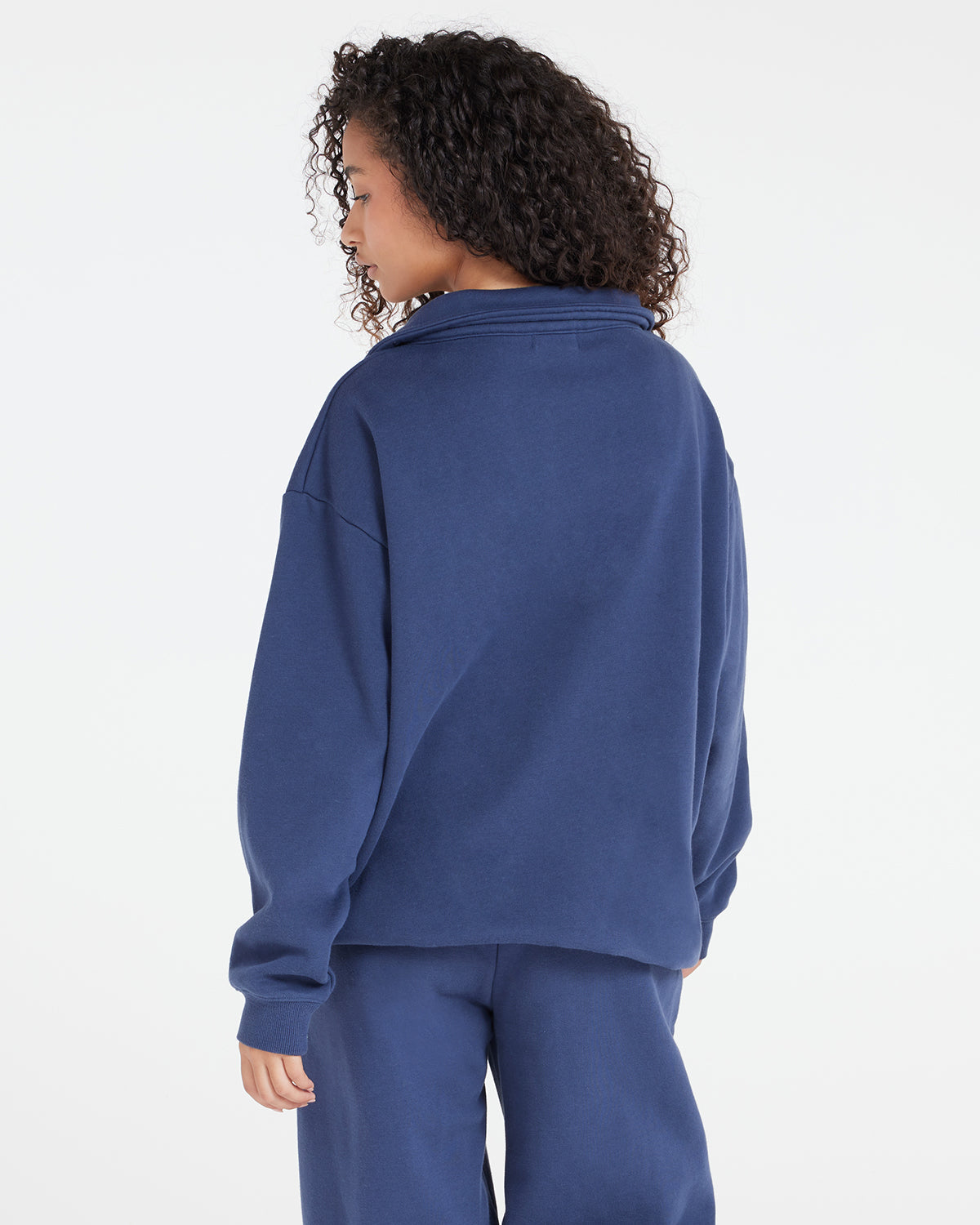 Oversized Collar Sweatshirt | Navy Crop Shop Boutique