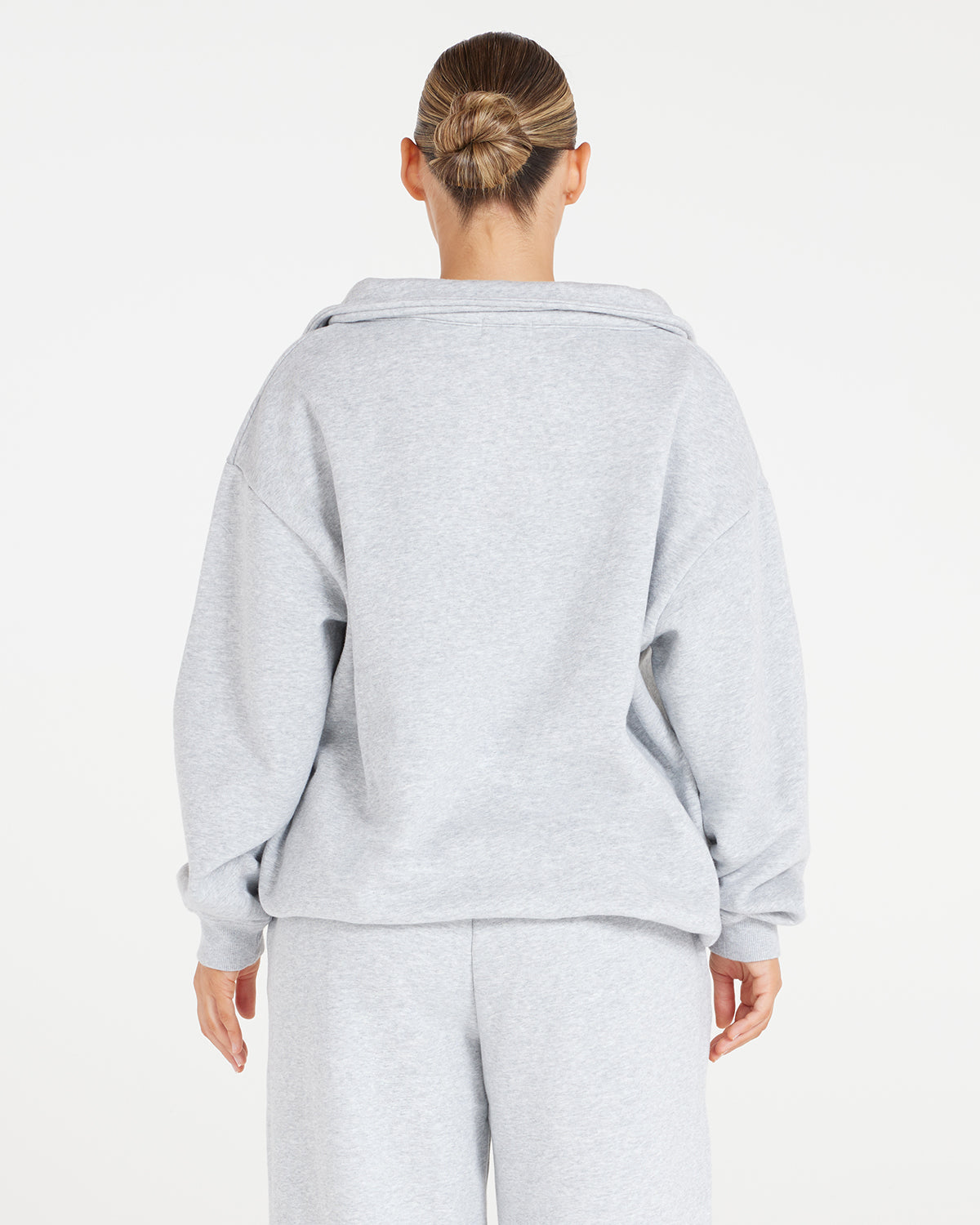 Oversized Collar Sweatshirt | Grey Marl Crop Shop Boutique