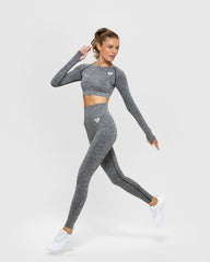 Move Seamless Long Sleeve Crop Top | Grey Marl WOMEN'S BEST