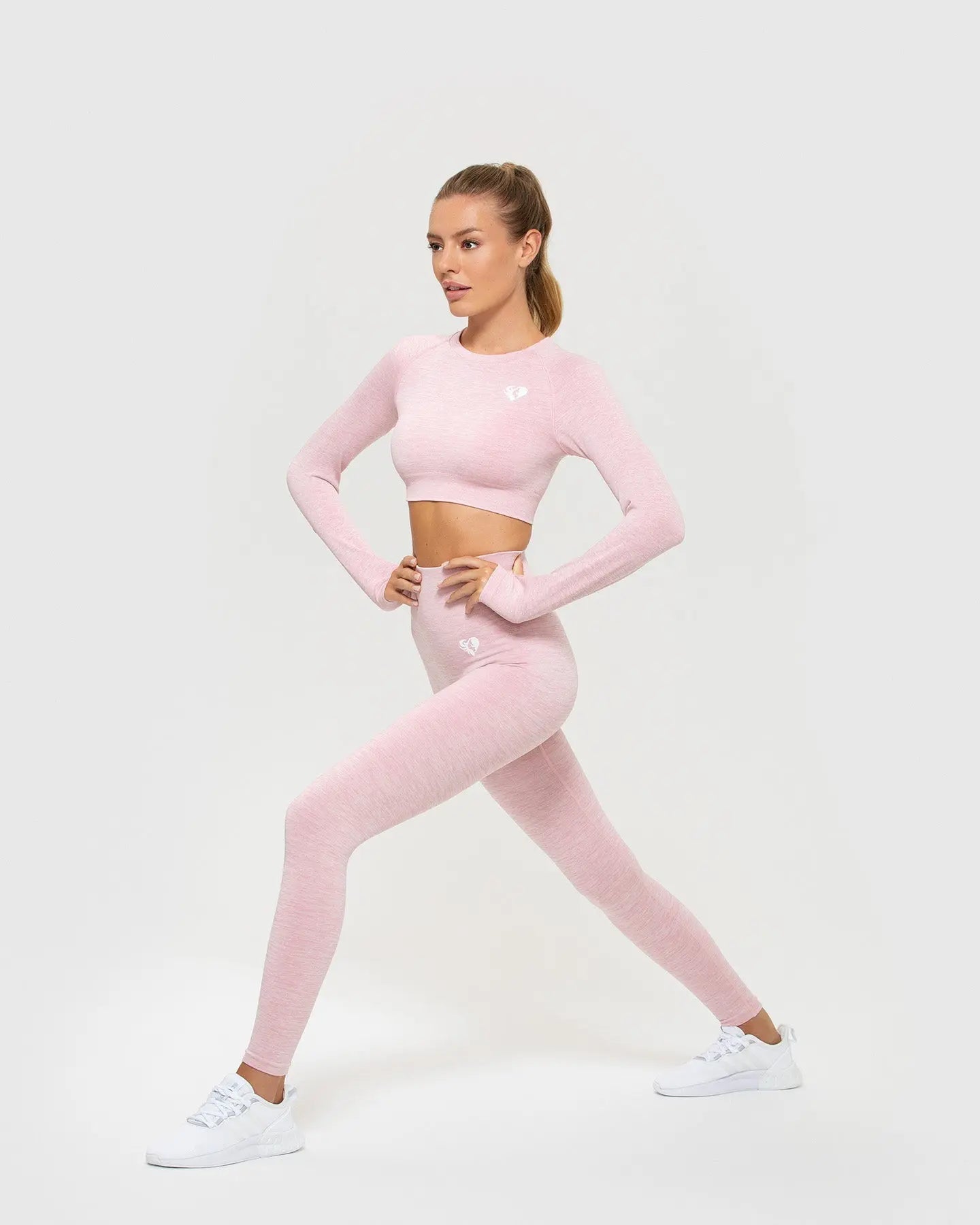 Move Seamless Long Sleeve Crop Top | Light Pink Marl WOMEN'S BEST