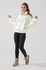 Ooey Gooey Half Zip Sweater - Almond Milk POPFLEX®