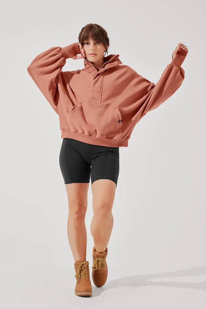Ooey Gooey Half Zip Sweater - Canyon Clay POPFLEX®