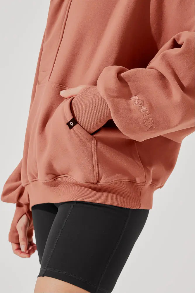 Ooey Gooey Half Zip Sweater - Canyon Clay POPFLEX®