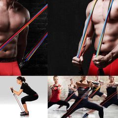11 Piece Resistance Band Set Flamin' Fitness