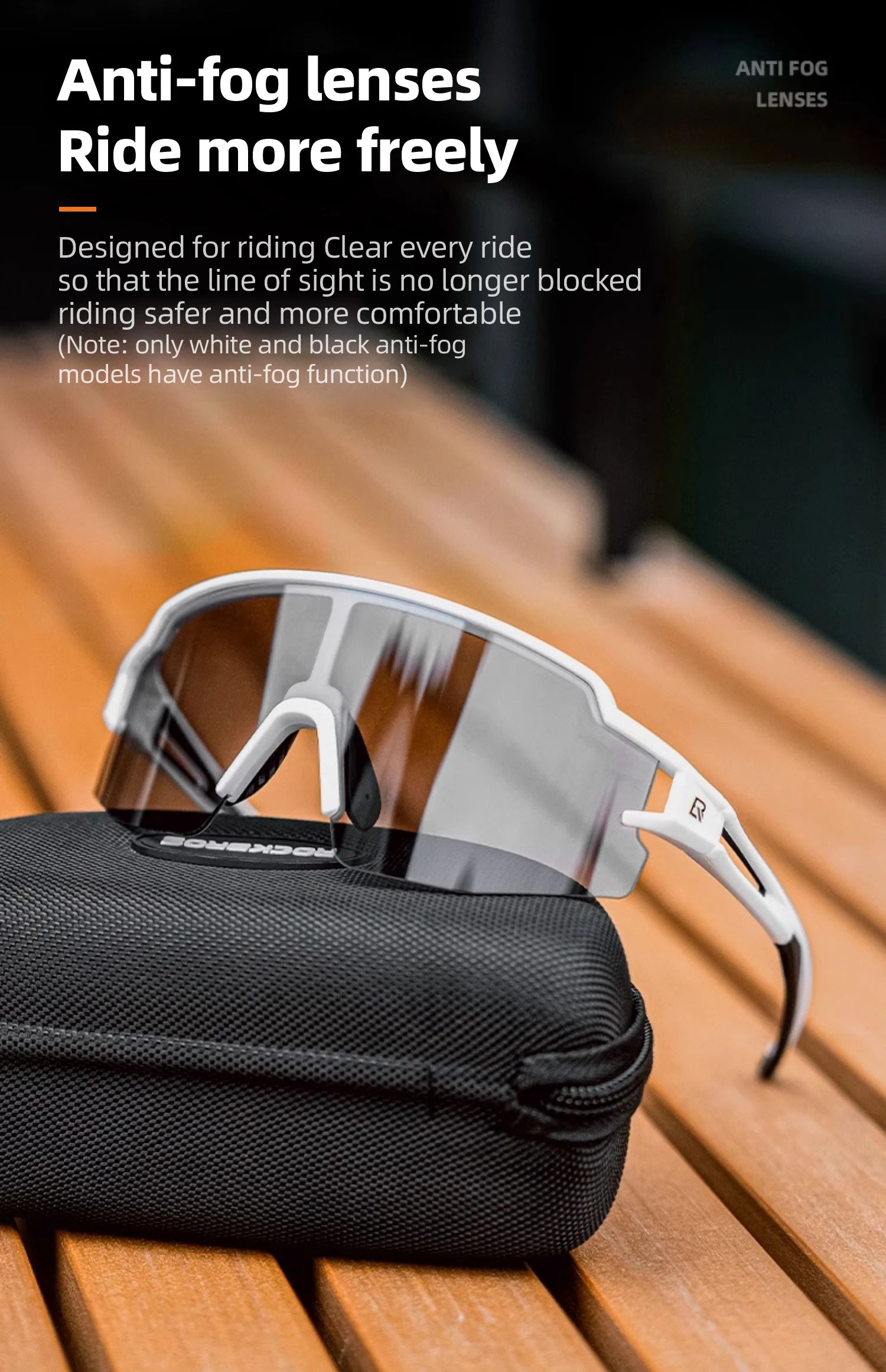 ROCKBROS Photochromic Anit-fog Bicycle Glasses UV400 Sun Protection Bike Sunglasses Sports Run MTB Road Cycling Eyewear Goggles