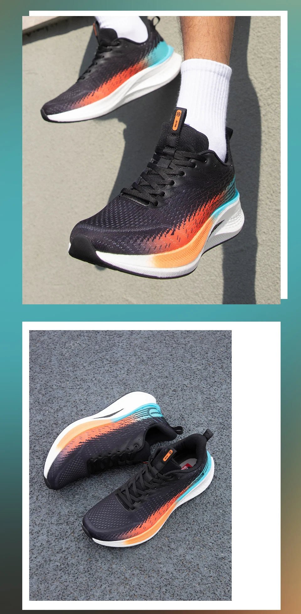 Baasploa Men Jogging Sports Shoes Carbon Plate Professional Cushioning Sneakers Male Outdoor Breathable Non Slip Running Shoes