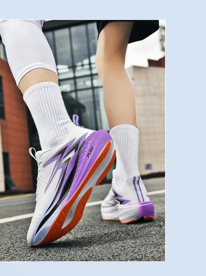 Full-Length Carbon Plate Running Shoes for Boys and Girls, New Breathable Non-Slip Men's Running Shoes, Marathon Racing Shoes