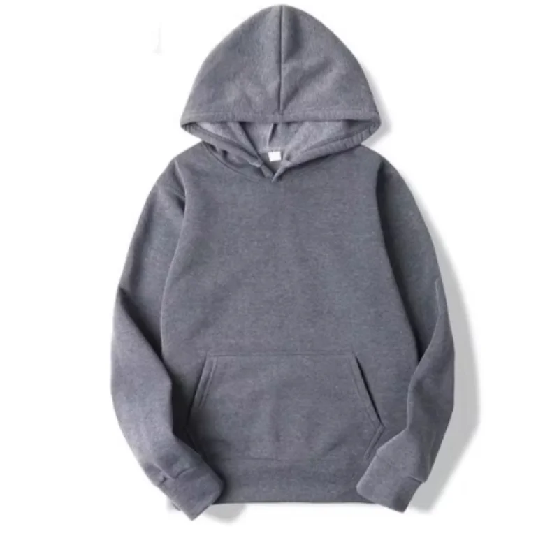 2025 Men's Solid Color Hooded Sweaters Men's Warm Wool Sweater Fashionable Street Clothing Loose  Breathable Jersey Brand Hooded