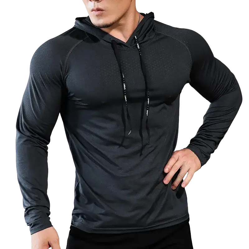 Mens Fitness Tracksuit Running Sport Hoodie Gym Joggers Hooded Outdoor Workout Athletic Clothing Muscle Training Sweatshirt Tops باور أب | Power Up