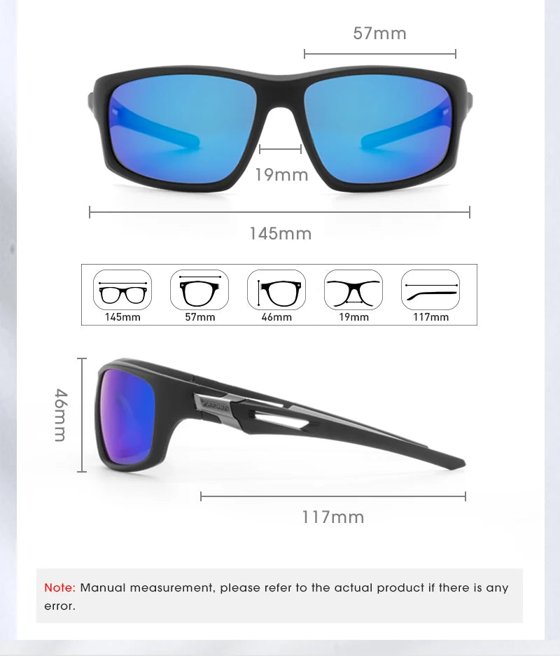 Kapvoe Polarized Fashion Sunglasses Outdoor Sports Uv400 Glasses Camping Fishing Goggles Hiking Running Glasses for Men Cycl