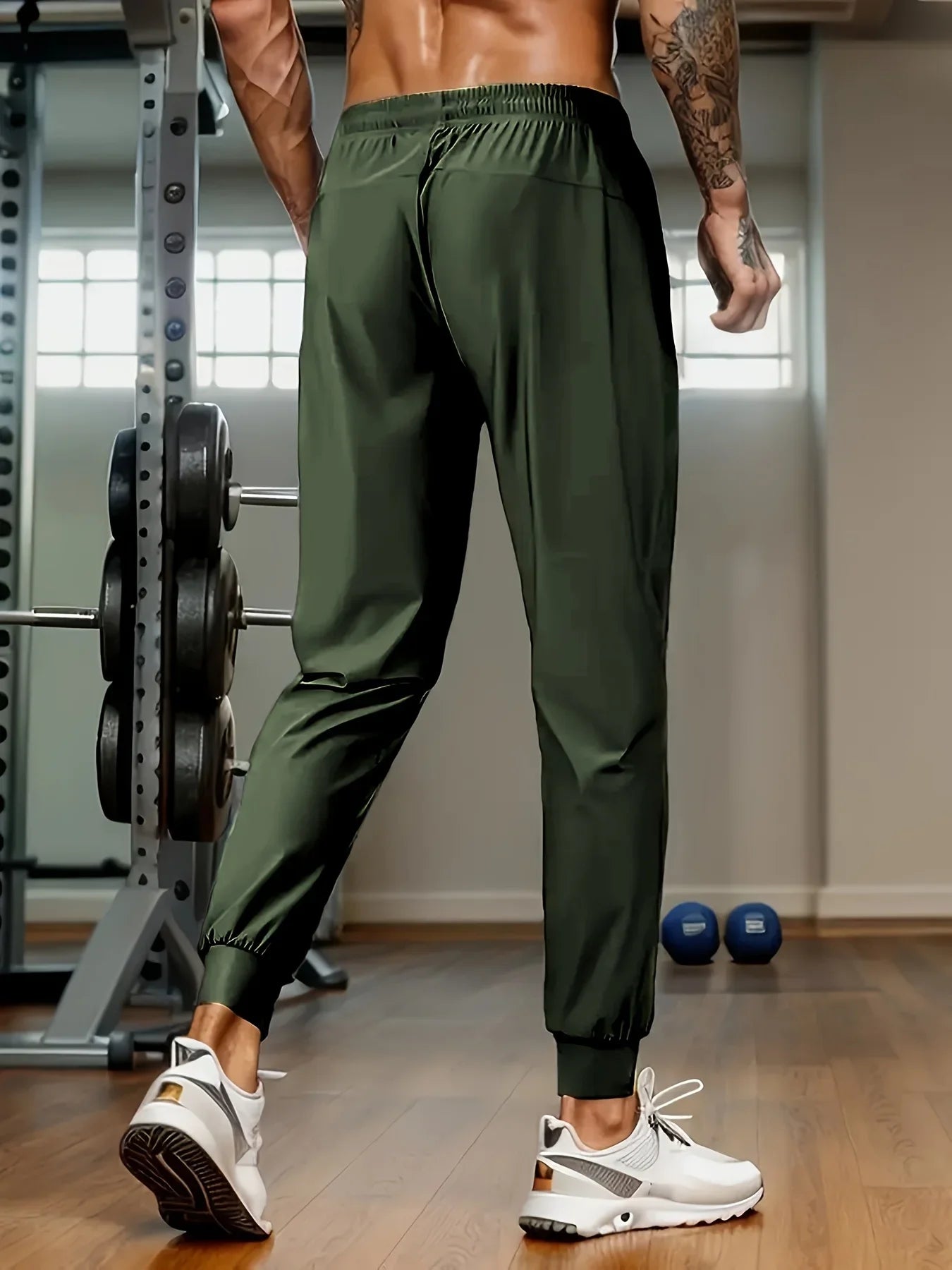 2025 Men's summer lightweight breathable ice fast drying stretch jogging pants outdoor casual training fitness room pants