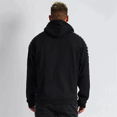 Men Oversized Pullover Hoodie Cotton Round Neck Embroidered Coat Gym Sports Fitness Sportswear Gym Running Training Loose Hoodie باور أب | Power Up