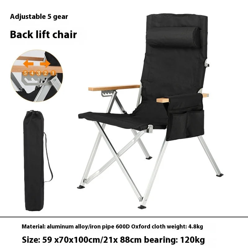 Lohascamping 5-speed Angle Adjustable Backrest Camping Chair aluminum alloy folding Relax chair outdoor lounge Bench Chair