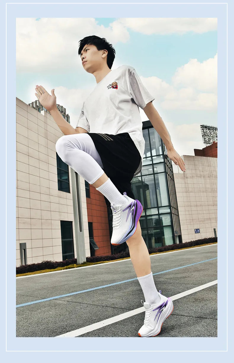 Full-Length Carbon Plate Running Shoes for Boys and Girls, New Breathable Non-Slip Men's Running Shoes, Marathon Racing Shoes